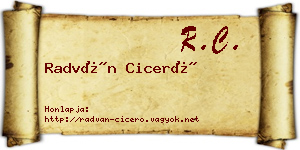 Radván Ciceró névjegykártya